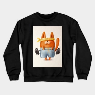 Working out cat Crewneck Sweatshirt